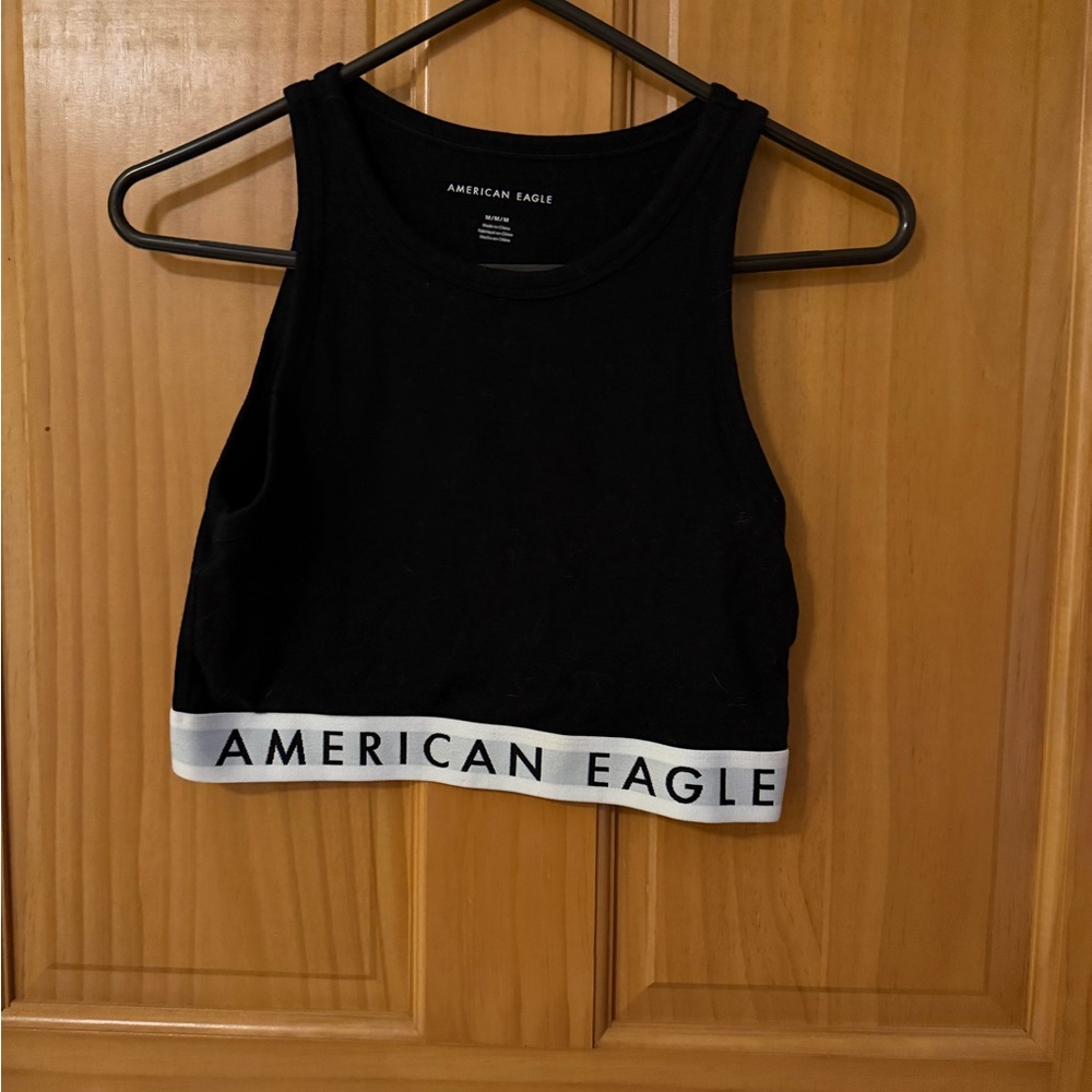 American Eagle Outfitters Black Crop Top